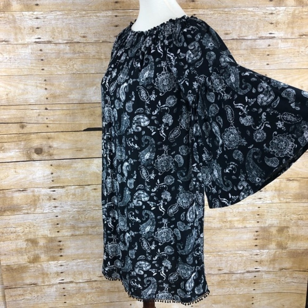 Knox Rose Women’s Black Paisley‎ print Tunic/Dress Size Medium